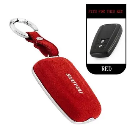 Чехол для ключей из искусственного меха для Toyota Auris Camry Corolla Yaris Aygo Scion TC IM C-HR CHR Prado - Название цвета: A-red