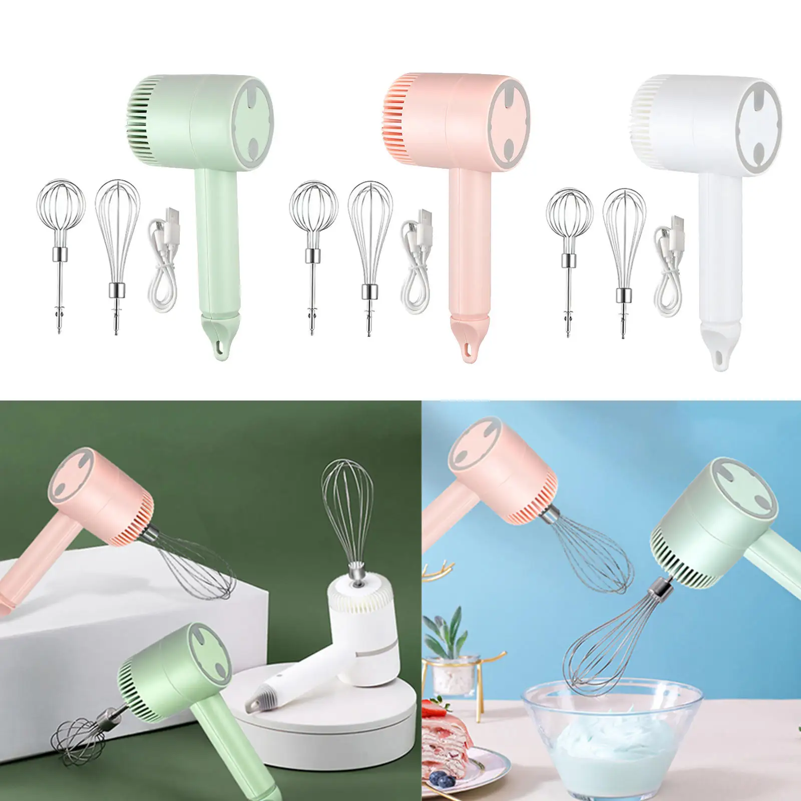 1200mAh Powerful Wireless Electric Milk Frother Stand Mixer USB Rechargeable  Food Blender Whisk Automatic Food Mixers Egg Beater - AliExpress