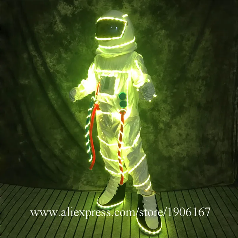 RGB Led светящаяся одежда астронавта Бар ночной клуб услуги KTV костюм со светодиодной подсветкой spaceman одежда