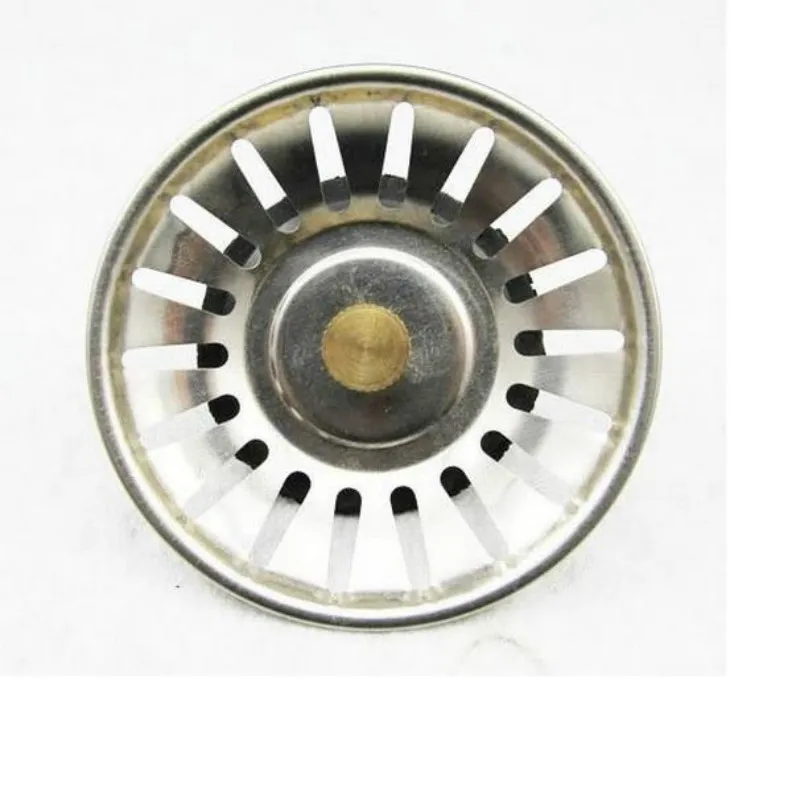 High Quality Stainless Steel Kitchen Sink Rubber Brass Strainer Waste Plug Drain Stopper Filter Basket Plumbing