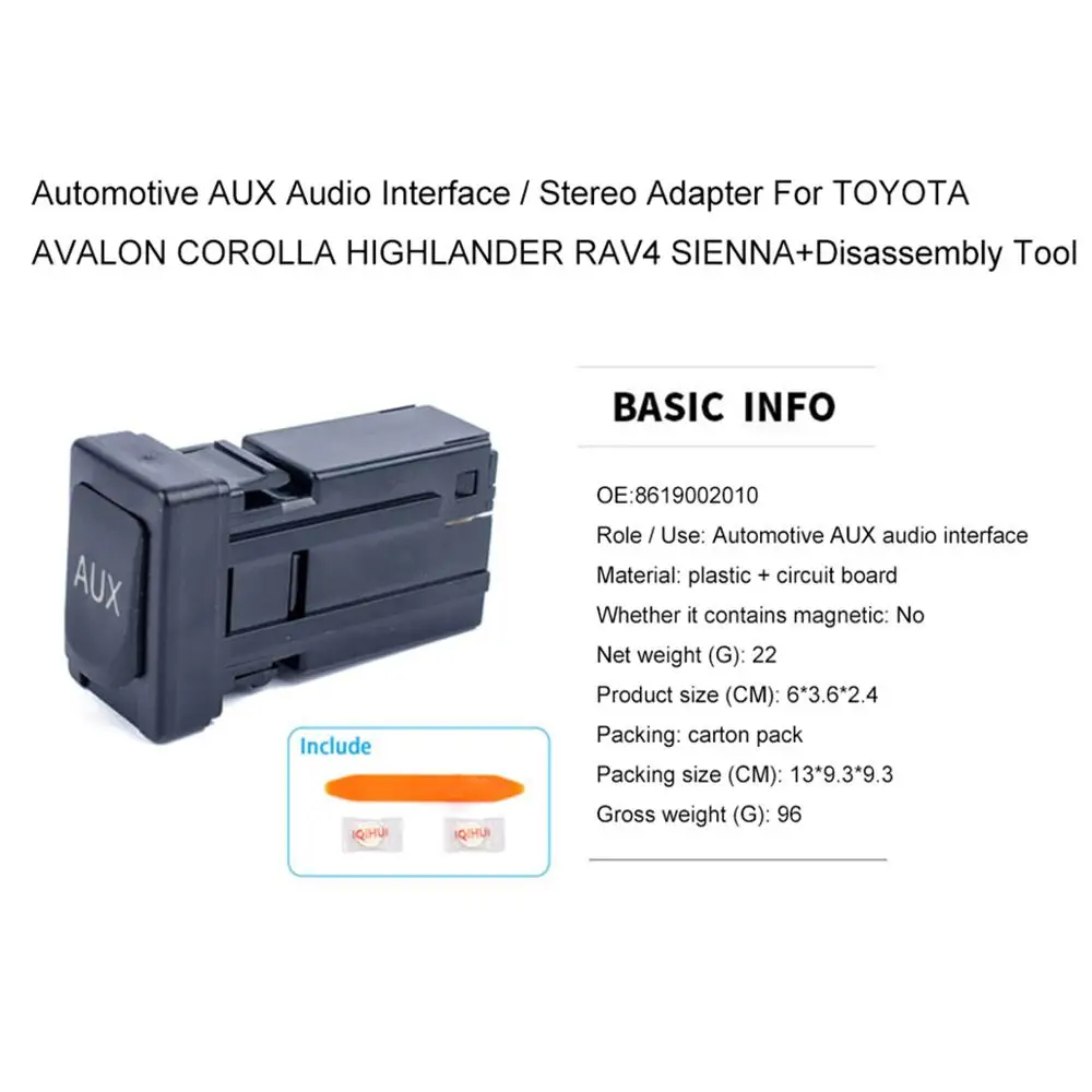 Автомобильный AUX аудио интерфейс/Стерео адаптер для TOYOTA ключ для TOYOTA Camry, Avalon, corolla HIGHLANDER RAV4 SIENNA+ инструмент для разборки