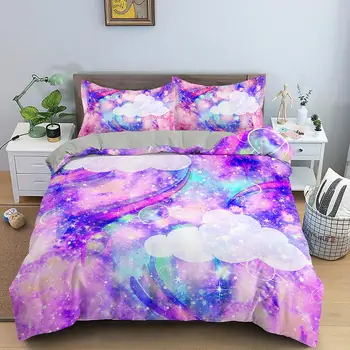 

3D Bedding Set Color Duvet Cover Set Queen/King Quilt/Blanket Cover Comforter Pillowcase Bedclothes Starry Sky Pattern