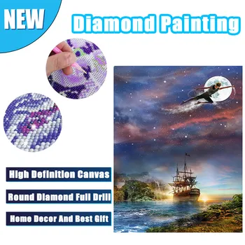 

Embroidery Paintings Sailing Man 5D Visual Full Diamond High Quality Color Rhinestone Pasted DIY Diamond Painting Cross Stitch