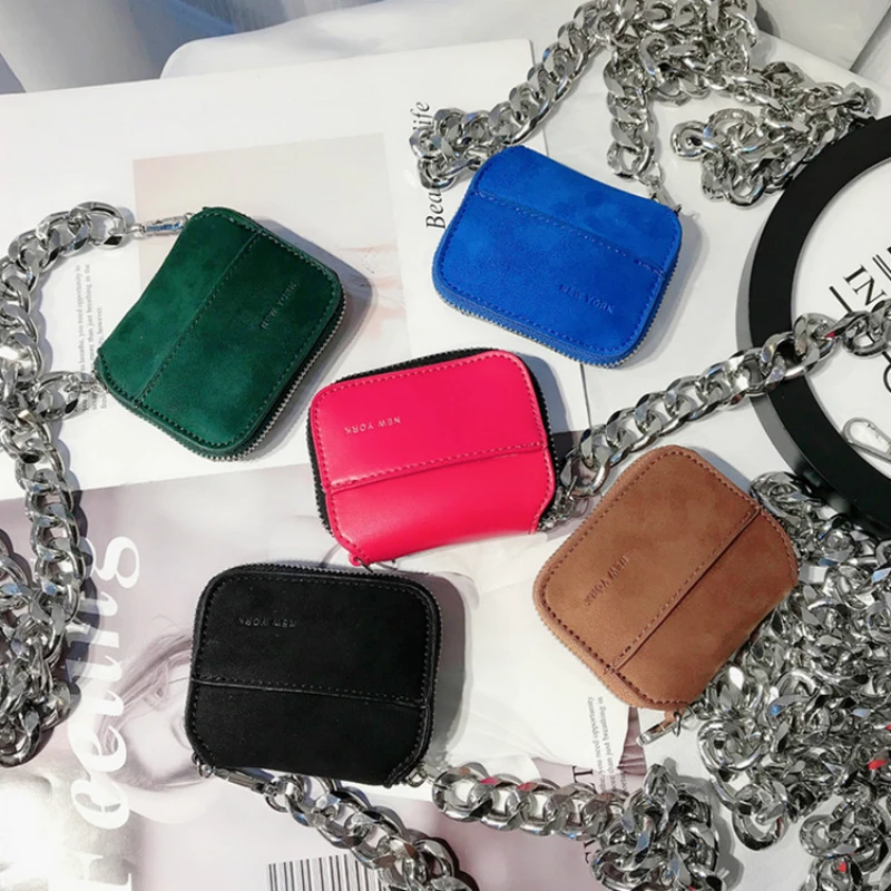 

Niche Design Goddess Bags Thick Chain Fashion Messenger Bags Suede Coin Purse Simple and Practical Key Case Handbags Gg Bags
