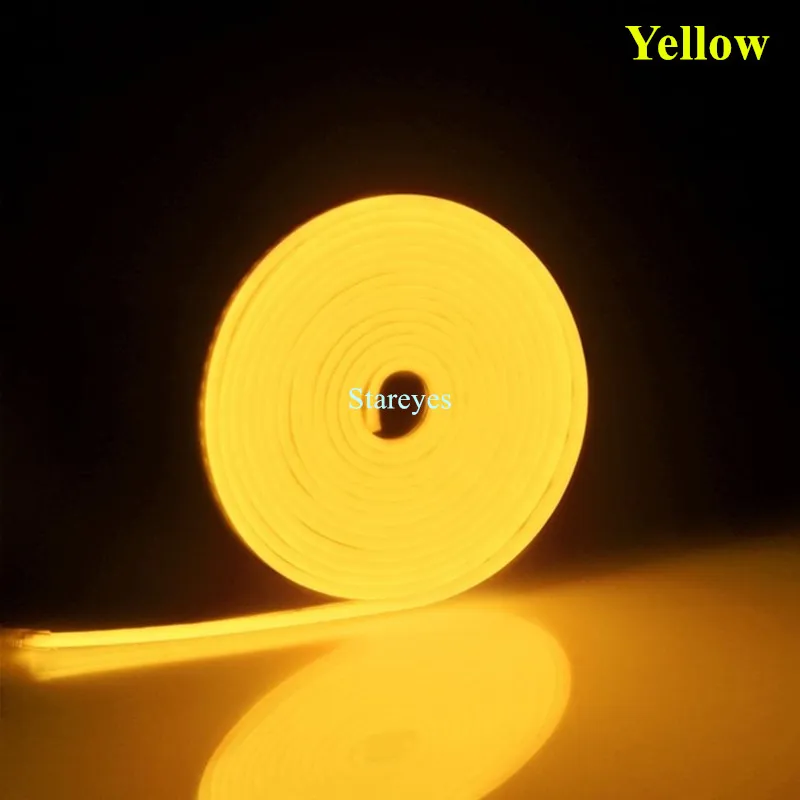 30 шт. светодиодный неоновый светильник водонепроницаемый DC12V светодиодный SMD 2835 5 м 120 светодиодный s/m Диодная лента Гибкая Веревка Декор ленты рекламная лампа - Испускаемый цвет: Цвет: желтый