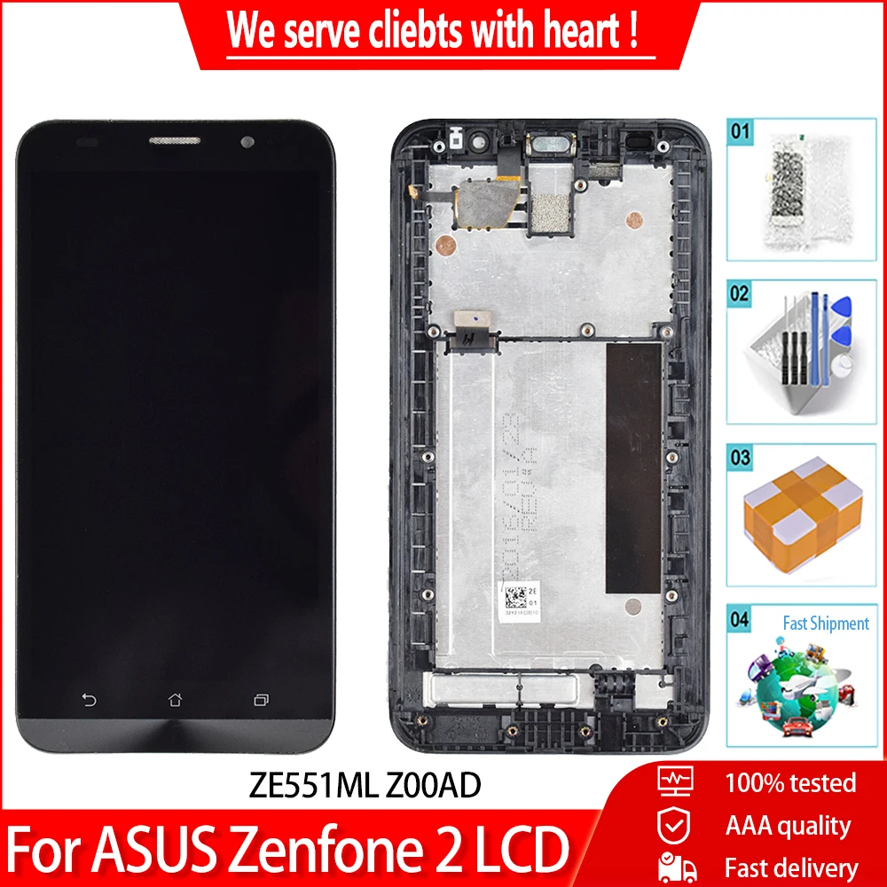 ЖК-экран 5 '𧪪 +++ для ASUS Zenfone 2 ZE551ML ЖК-дисплей с дигитайзером сенсорный экран в