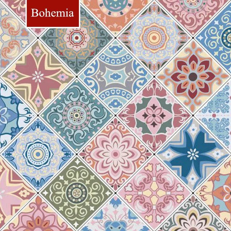 Bohemia Кухня маслостойкие наклейки высокая температура варочная панель самоклеящаяся плитка шкаф столешница диапазон вытяжка настенные стикеры на обои - Цвет: Bohemia