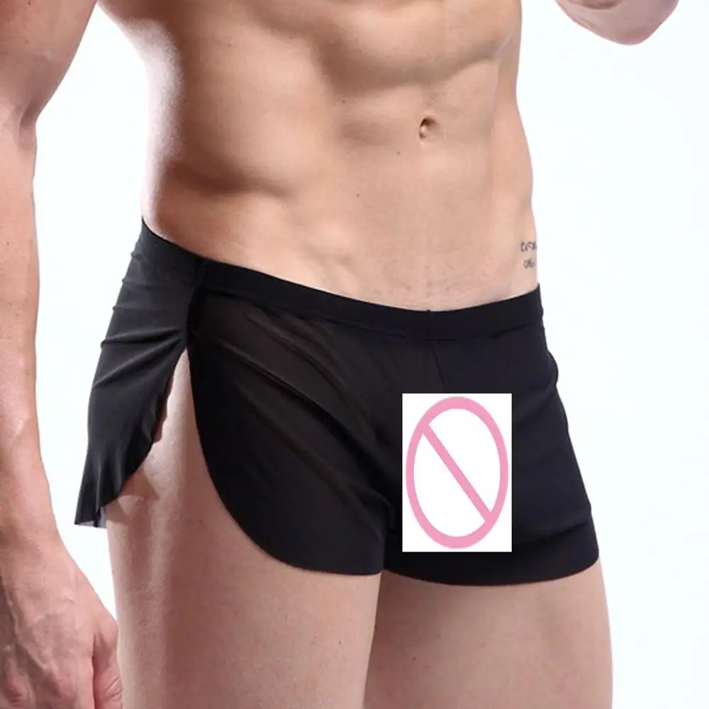 

Slip Sexy Underwear Transparent Breathable Ultra Thin for Family Sexy Boxershorts Men Low Rise Loose Panties Summer Underpants