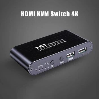 

2 Port 4K USB HDMI KVM Switcher Video Display Hot Key Switch for PC Laptop PUO88