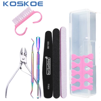 

8pcs/set Nail Art Tool Set with Box Nail Art Exfoliating Tools Nail Cuticle Pusher Nipper Spoon Remover Clipper Cutter for Nail