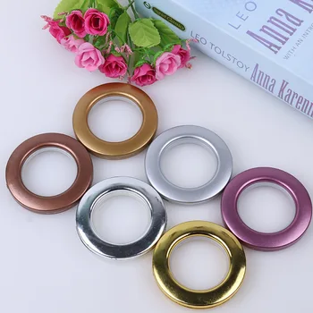 

10PCS DIY Plastic Circle Eyelet Ring Sewing Tape Curtain Blinds Drapery Low Noise Round Curtain Hanger Rings Home Decoration