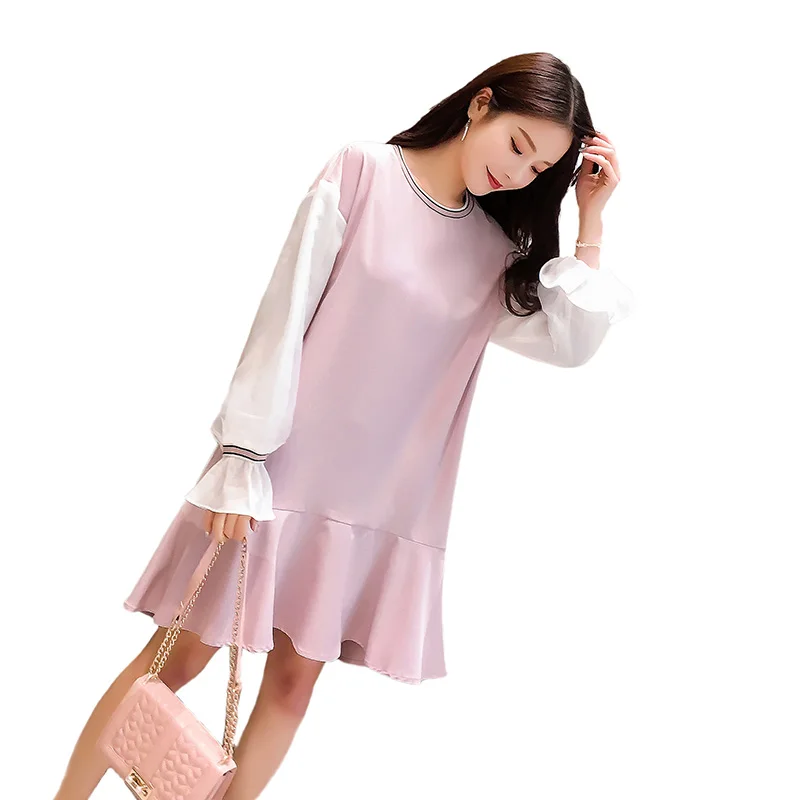 HAYBLST Брендовое женское платье весна осень размера плюс 2XL элегантное Kawaii Vestidos свободное с длинным рукавом шифоновое в Корейском стиле Одежда