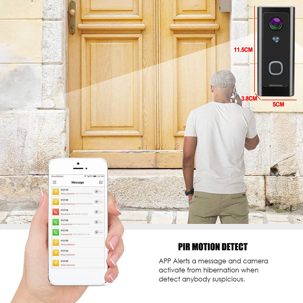 CDYCAM Full HD 1080P Wifi видео дверной звонок Водонепроницаемая беспроводная домашняя Secity камера Двусторонняя аудио связь ночное видение PIR смартфон