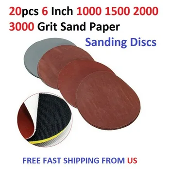 

20pcs 6inch 1000/1500/2000/3000Grit Sandpapers Sanding Furniture Polishing Disc For Furniture Wood Metal Auto Sandpapers