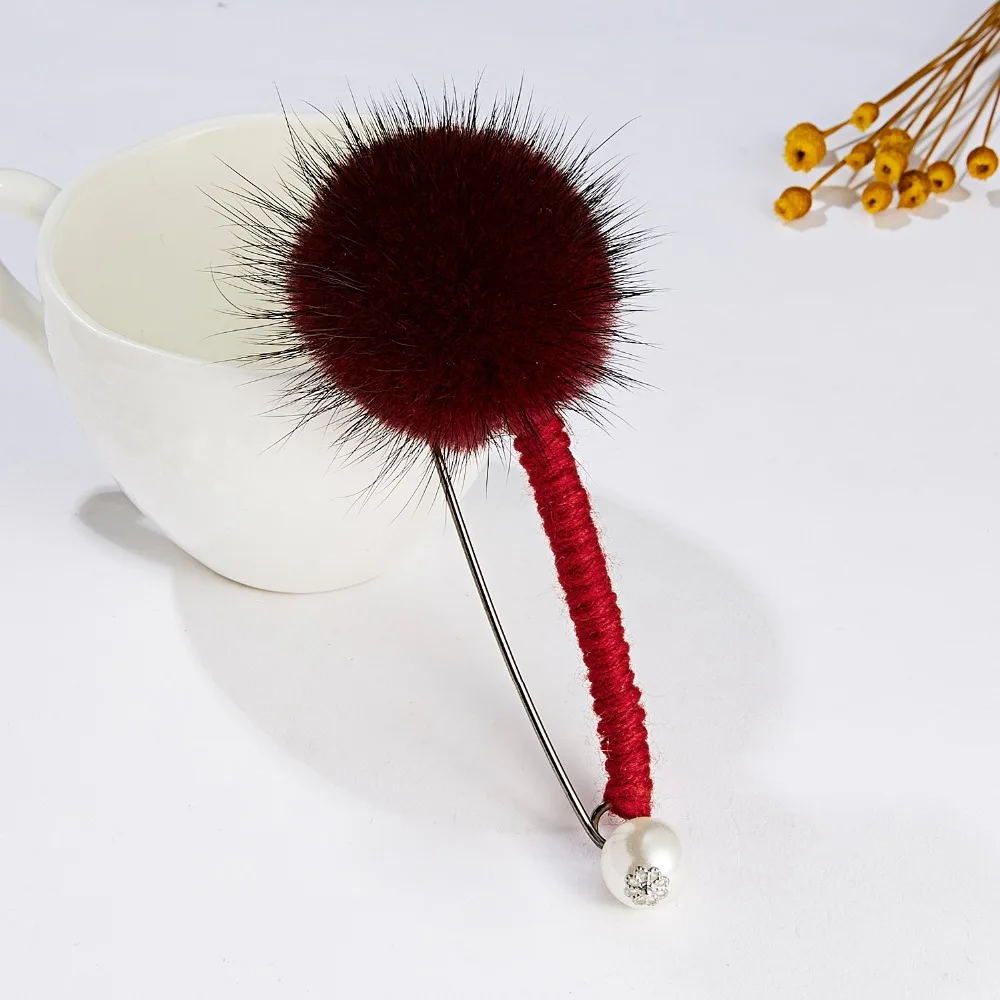 Belleper, дизайн, норковый мех, помпон, шар, для женщин, роскошный цветок, брошь, женские броши, булавки, пальто, костюм, воротник, кардиган, платье, ювелирное изделие