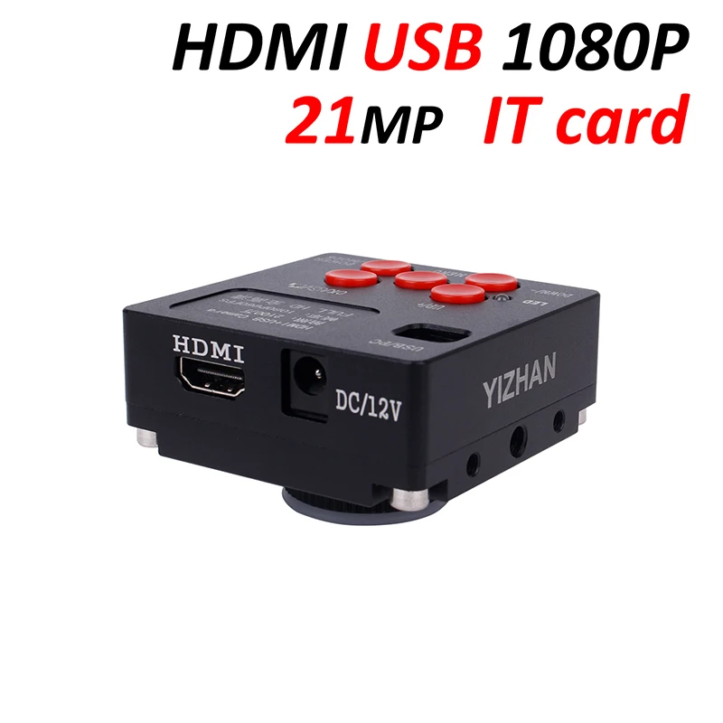 Наборы Цифровых Микроскопов HDMI VGA промышленный микроскоп камера+ 130X C крепление объектива+ светодиодный кольцевой светильник для чип для телефона ремонт микро скап - Цвет: HDMI2100MP