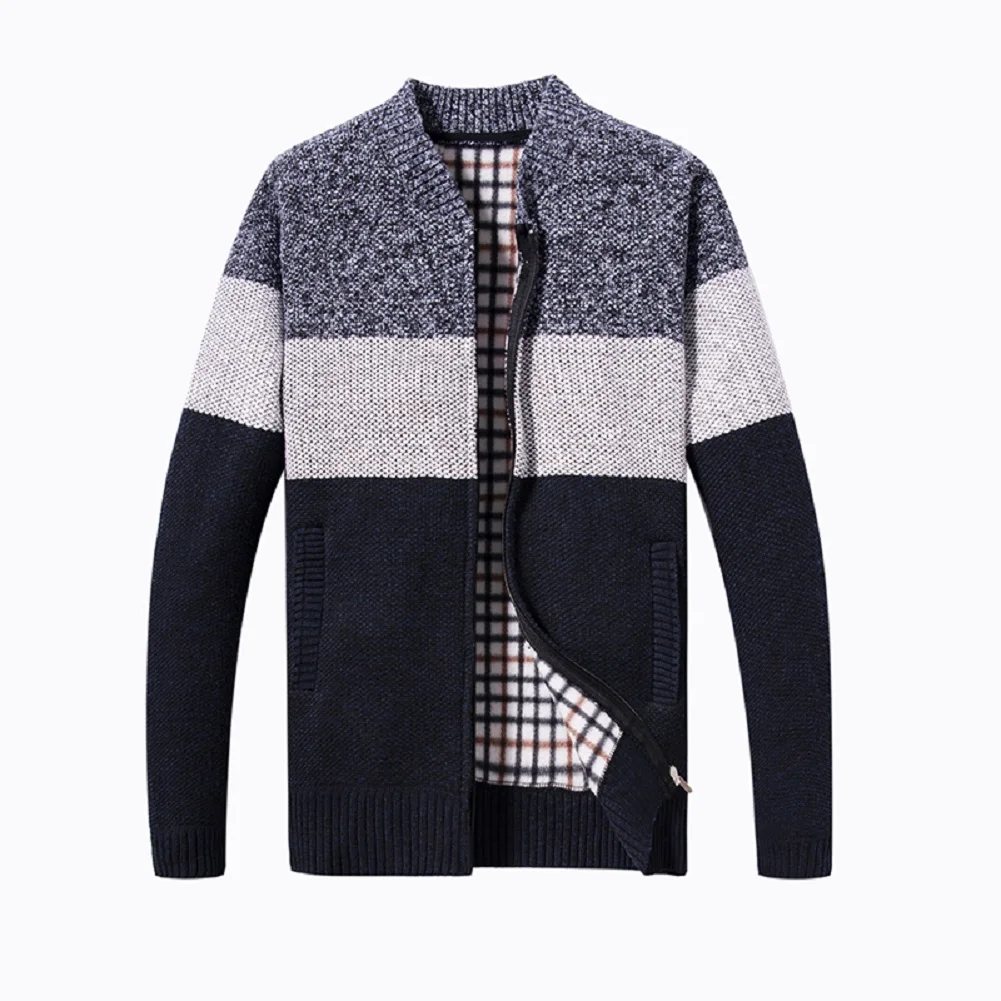 60% OFF Fashion New Jumper Casual Men Knitted Sweatshirt Warm Fleece Knit Coat Jacket Top Size L-3XL