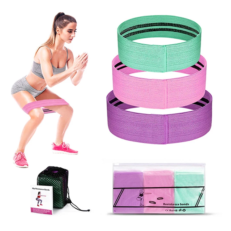 

1-3 Pieces Yoga Fitness Resistance Band Tension Band Polyester Latex Non-Slip Elastic Ring Expander Elastic Band For Fitness