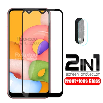 

2 in 1 Camera tempered Glass For Samsung Galaxy A01 SM-A015F/DS A015F sumsung A 01 5.7inch screen protector lens protective Film
