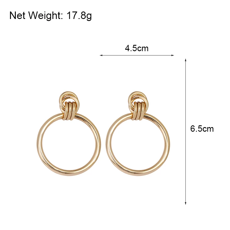 AENSOA Simple Trendy Gold Color Big Round Earring Fashion Hollow Out Punk Metal Drop Earrings For Women Jewelry Accessories 2019 - Image 6