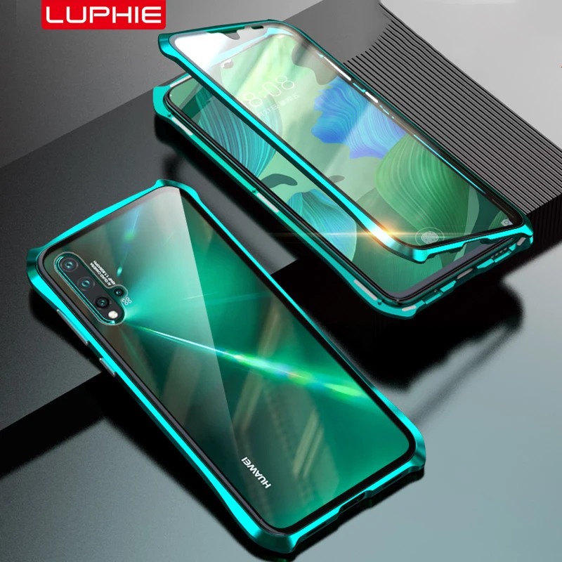 Для huawei Nova 5 Чехол в стиле летучей мыши тонкая металлическая рамка взрывозащищенный чехол из закаленного стекла с магнитной адсорбцией