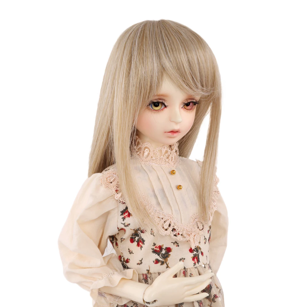 Парик из натуральных волос средней длины светлый для куклы 1/3 BJD/Ye Luoli/Pullip с