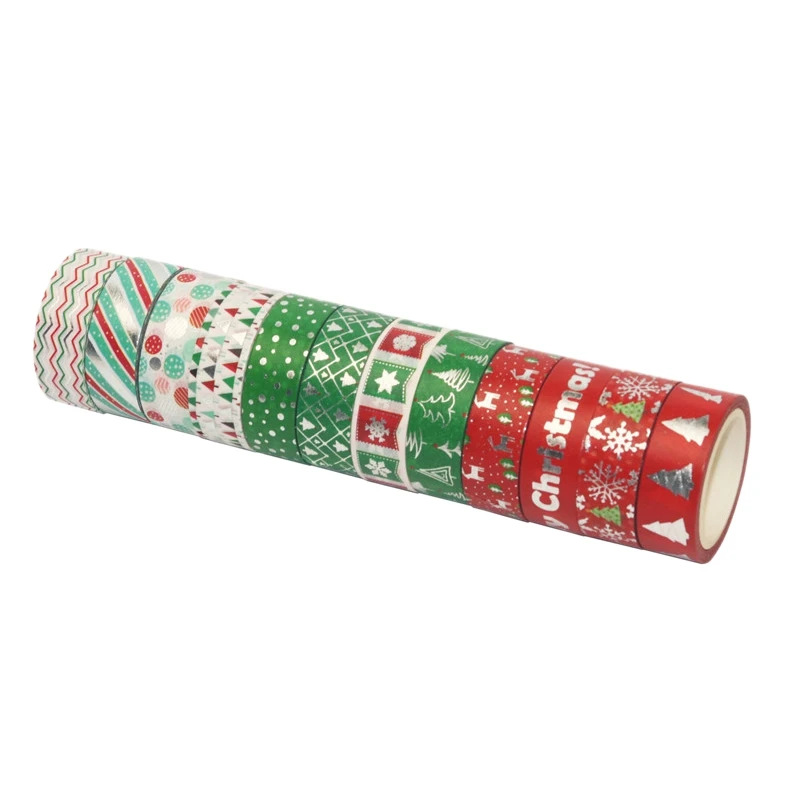 12 Pcs Decorative Duct Tape Holiday Christmas Washi Tape Craft Decorative Set 15mmx5M