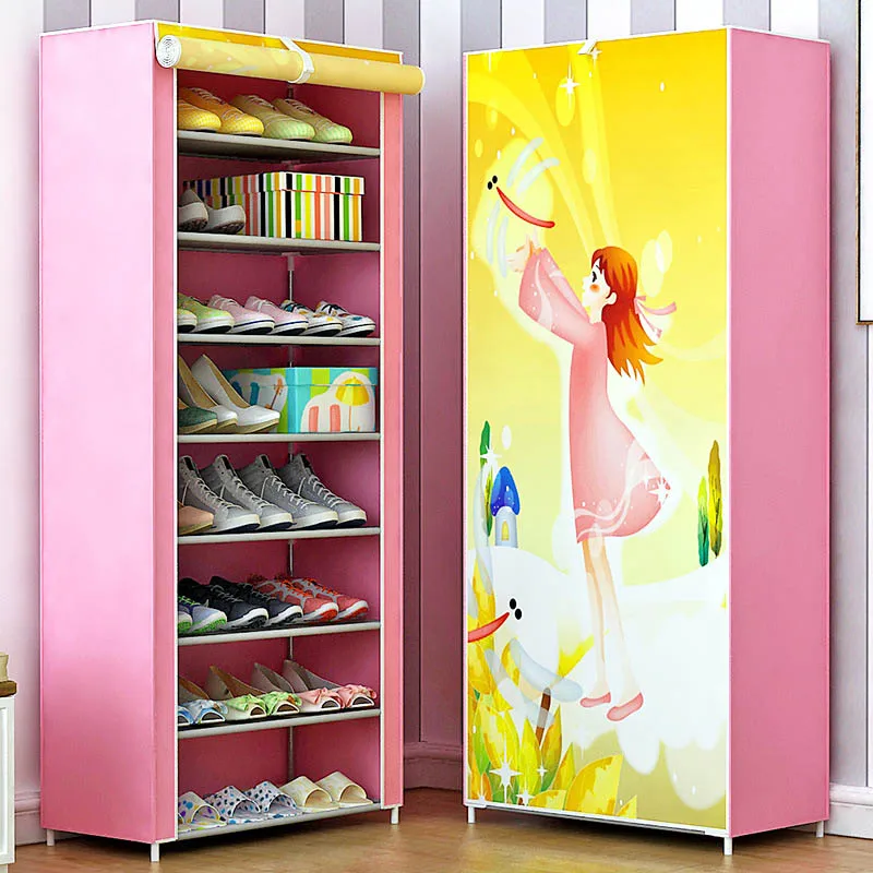 3D пейзаж 9-слойные 8-сетки обувной шкаф нетканые ткани большой органайзер для обуви Съемный ящик для хранения обуви для домашней мебели - Цвет: Dream girl
