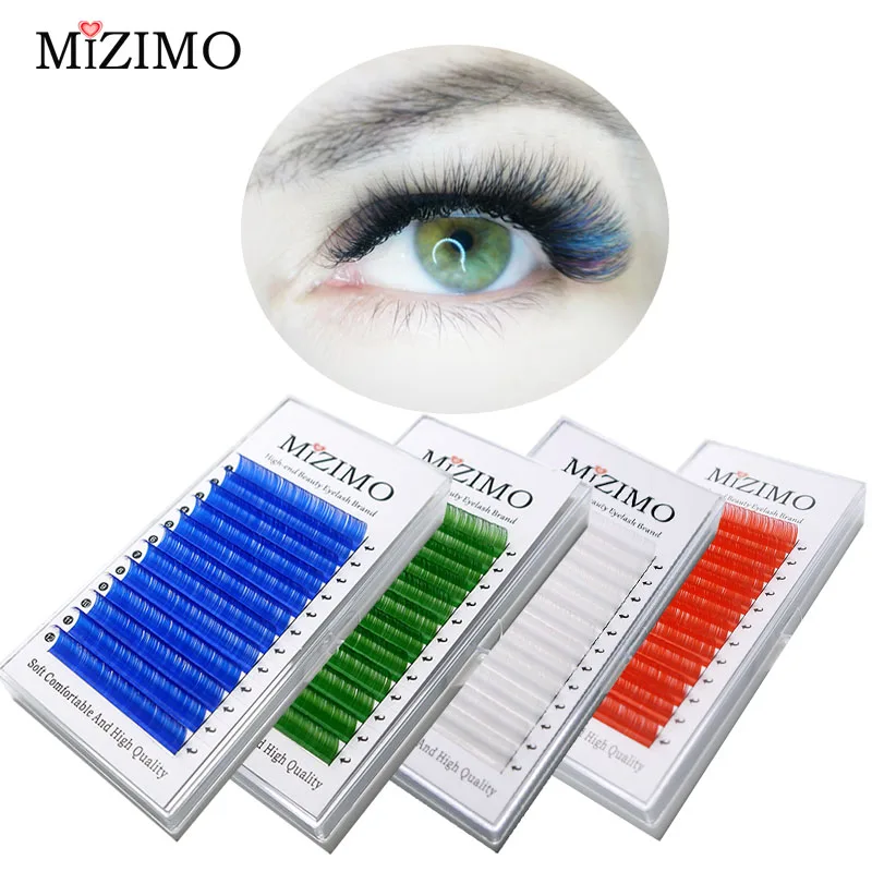 Kostenloser Versand Farbe Wimpern 0,07/0.1Mm8-17 Mmwhite Blau Grün Lila Rosa Marciume Natürliche Weiche Persönlichkeit Wimpern Verlän