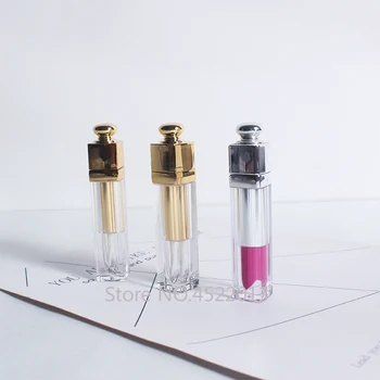 

5ml 30/50pcs/lot Empty Gold/Silver Square Lip Gloss Bottle, DIY Portable Lip Glaze Tube, Cosmetics Refillable Container Package