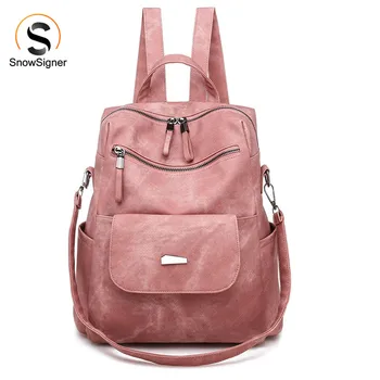 

2020 Women 's Fashion New Style Backpack Trend PU Leather Shoulder Bag Large Capacity College Student School Bag Daily Backpack
