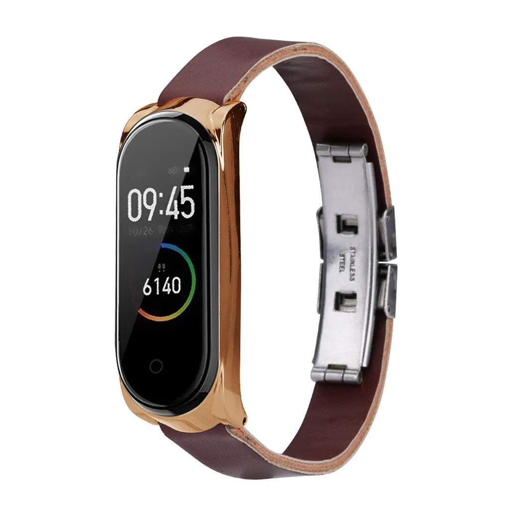 Замена модный ремень браслет аксессуары для Xiaomi Mi Band 4 Бизнес Легкий кожаный