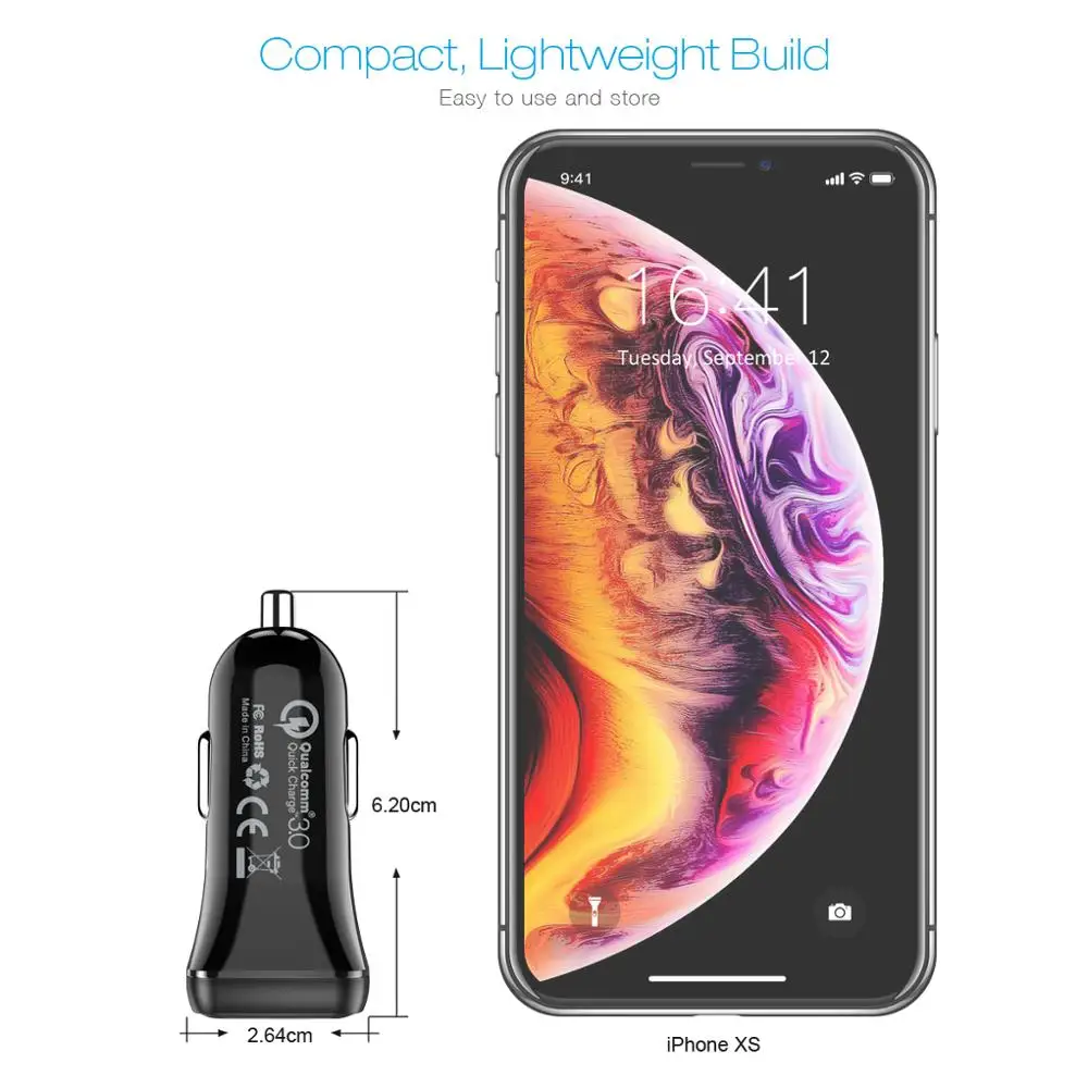 CHOETECH Быстрая зарядка 3,0 QC USB Автомобильное зарядное устройство для samsung S10 QC 3,0 18 Вт usb type C автомобильное зарядное устройство для iPhone 11 X Xs 8 PD зарядное устройство