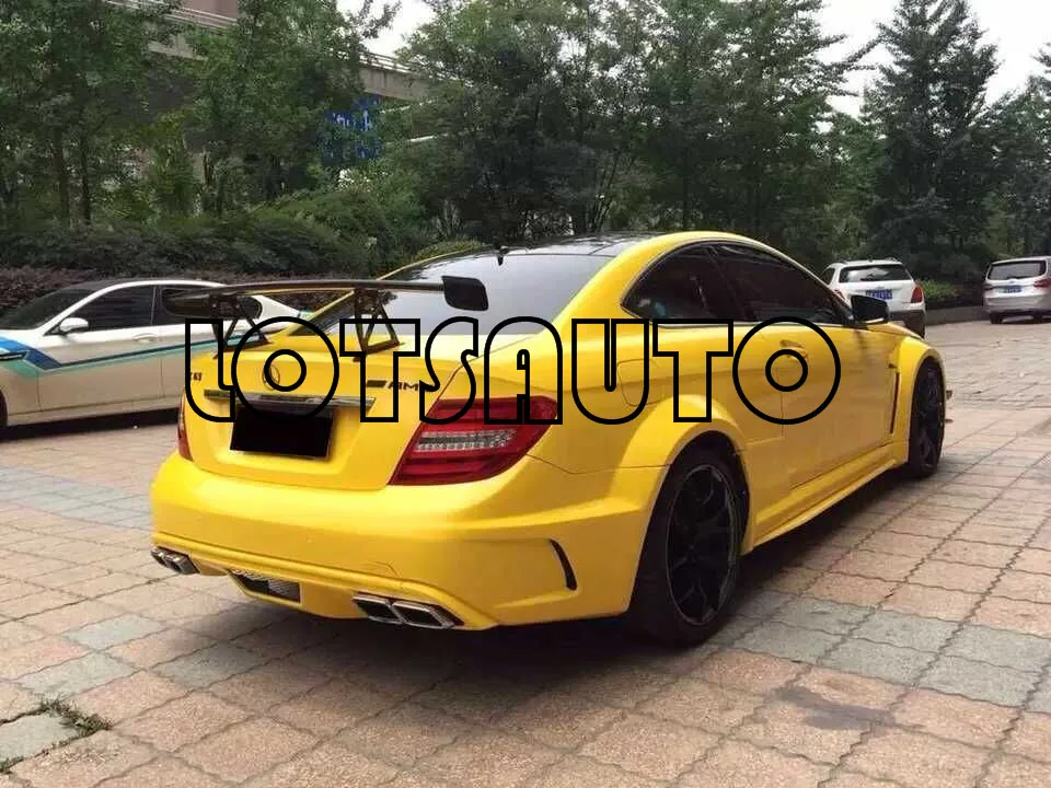 C CLass W204 4dr углеродное волокно черный серии спойлер багажника заднее крыло