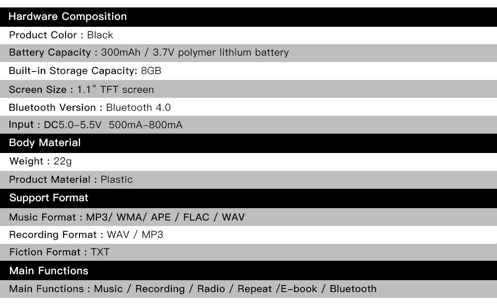 Deelife Спортивный MP3 плеер Bluetooth с зажимом, FM радио, повязка на руку, портативный мини MP 3, музыкальный плеер для бега, спортивный MP3-Player