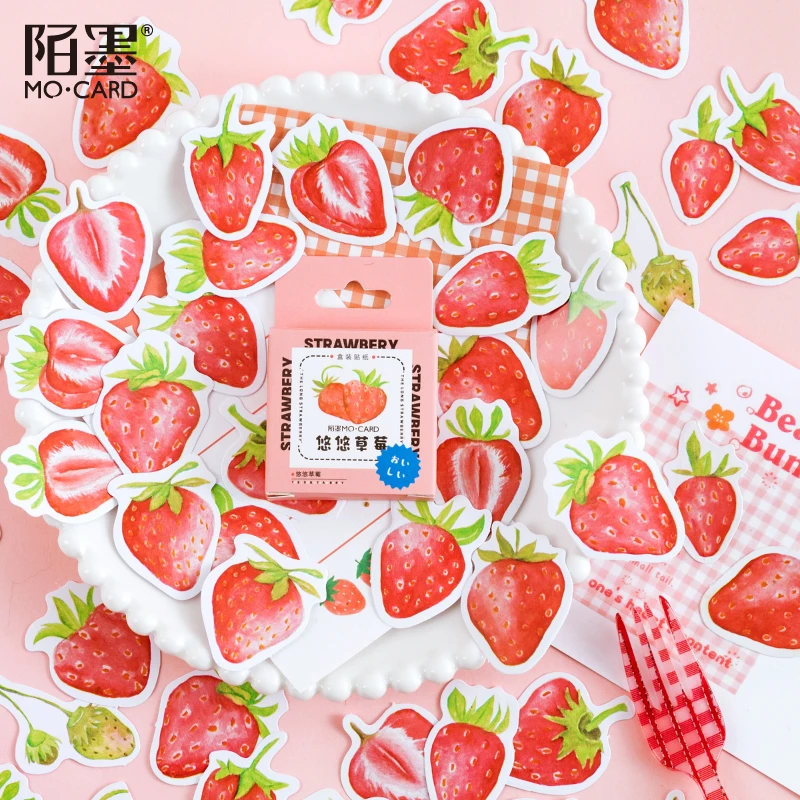 Mo.Card Lovely Strawberry Mini Paper Diary Sticker Scrapbooking Decoration Label Retail | Канцтовары для офиса и дома
