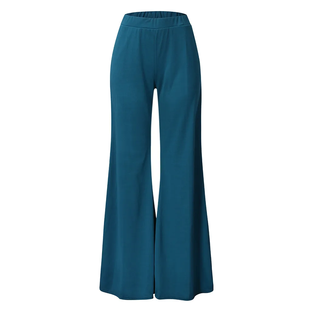 

Women's High Waist Fashion Solid Loose Wide Long Trousers Flowing Palazzo Pants
