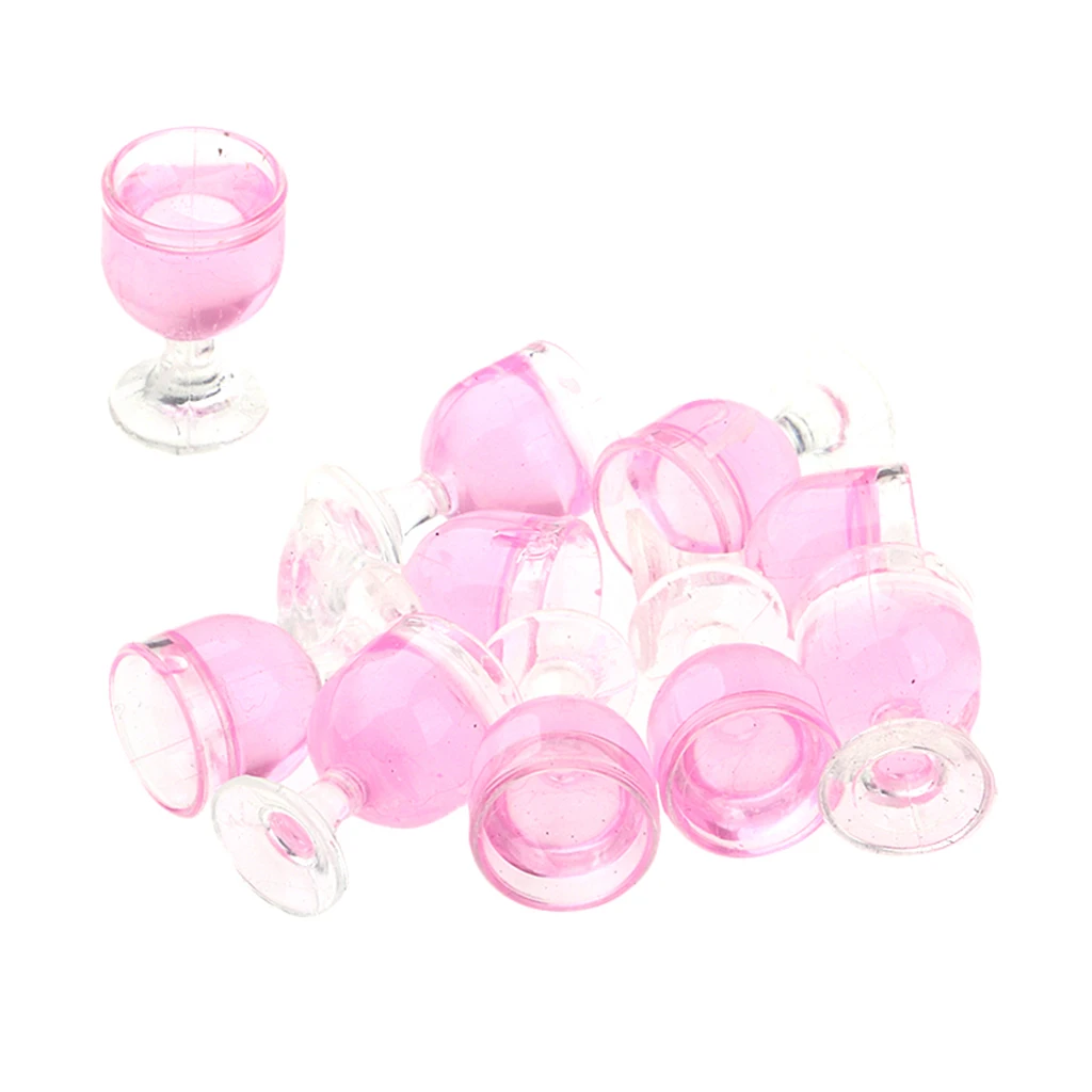 Set Of 10 Pieces Miniature Champagne Cup Wine Glasses Dollhouse Foods Groceries Kitchen Fairy Garden Decorations