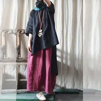 

Women Ramie Irregular Hem T-shirts Tops Female Solid Color Plus Size Ramie Tees Shirts Ladies VIntage Ramie T shirt 2020 Summer