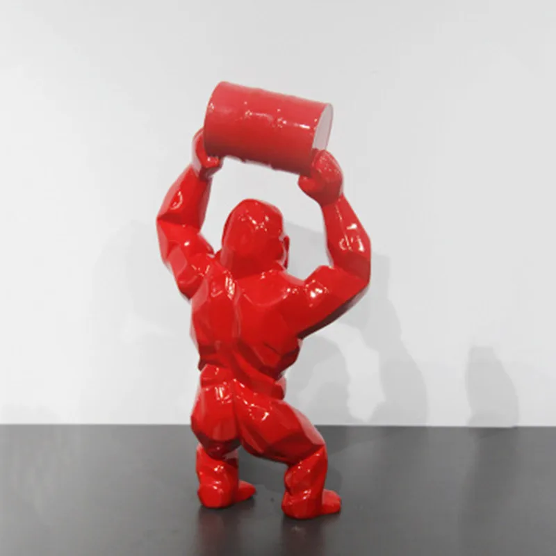 1" креативное украшение художественное ремесло животное моделирование FRP статуя Лифт Ведро Горилла фигурка Коллекционная модель игрушки M3077
