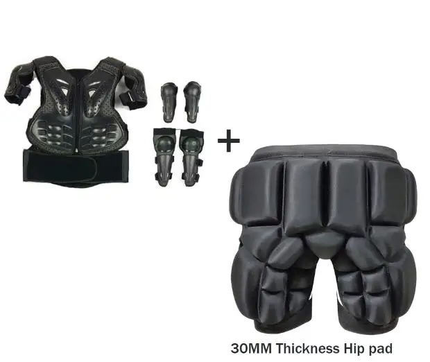 vest knee elbow hip Универсальный Детский латка Мотокросс велосипедный шлем MTB полноразмерный защитный чехол-Броня Шестерни набор колено защита для локтей Детский защитный Шестерни - Цвет: vest knee elbow hip