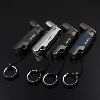 

Metal Torch Spray Gun Jet Lighter Turbo Windproof Butane Gas Cigarette Lighter Inflatable Gasoline Curved Mouth Cigar Outdoor