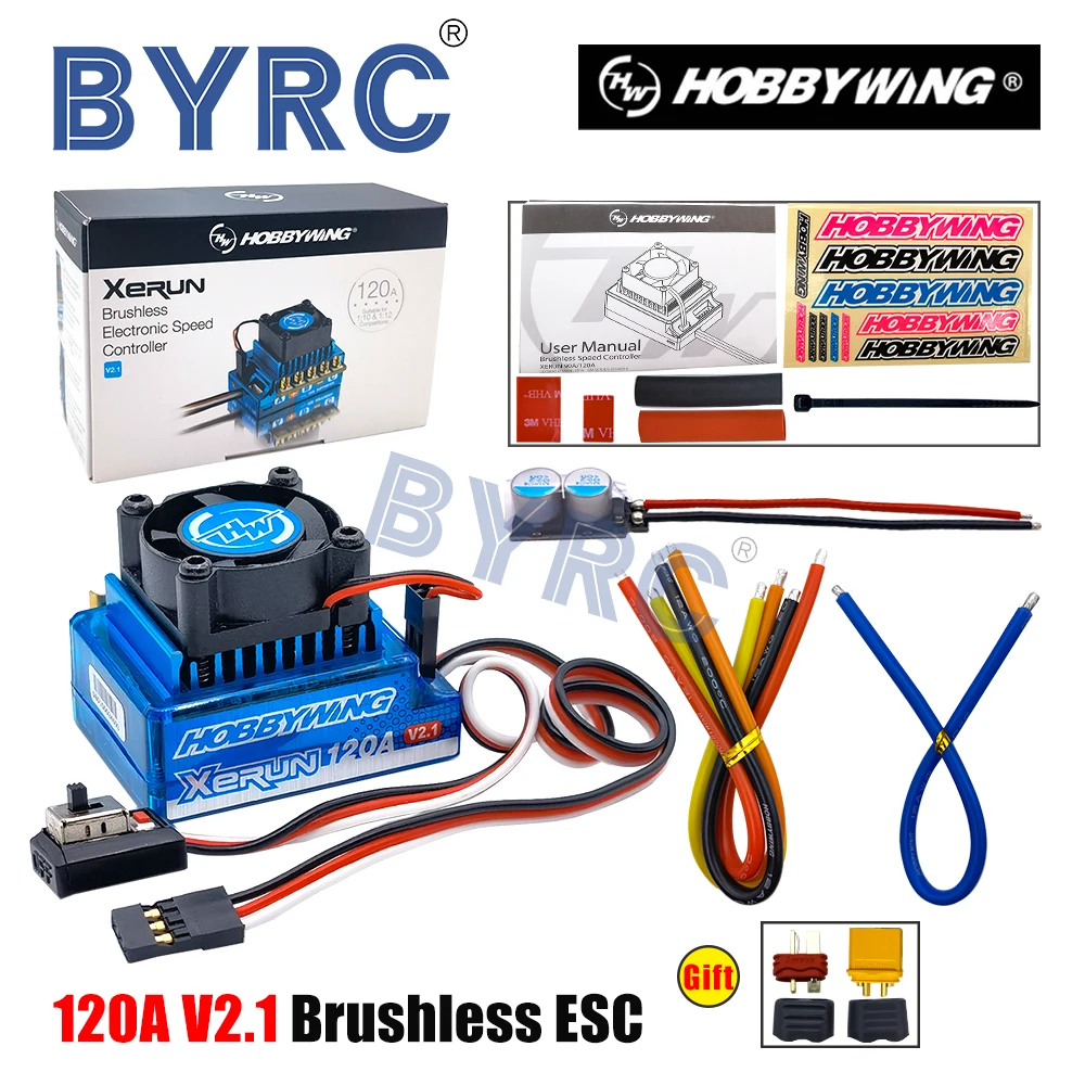 HobbyWing XERUN 120A V2.1 Brushless ESC+Programcard or HobbyWing LCD
