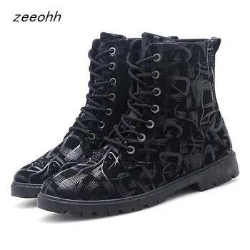 

2019 autumn winter new men shoes fashion trend motorcycle boot high quality large size ankle boots bota masculina