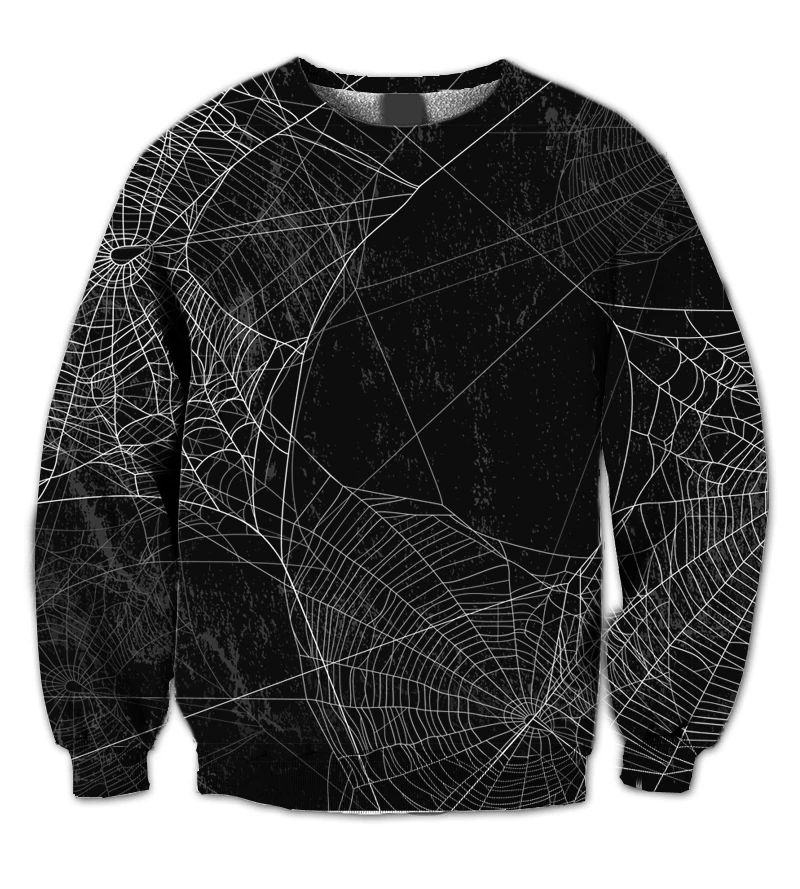 

REAL American US SIZE Spiderweb Halloween 3D Sublimation Print Plus size Crew neck Sweatshirt Big sizes 3XL 4xl 5xl 6xl
