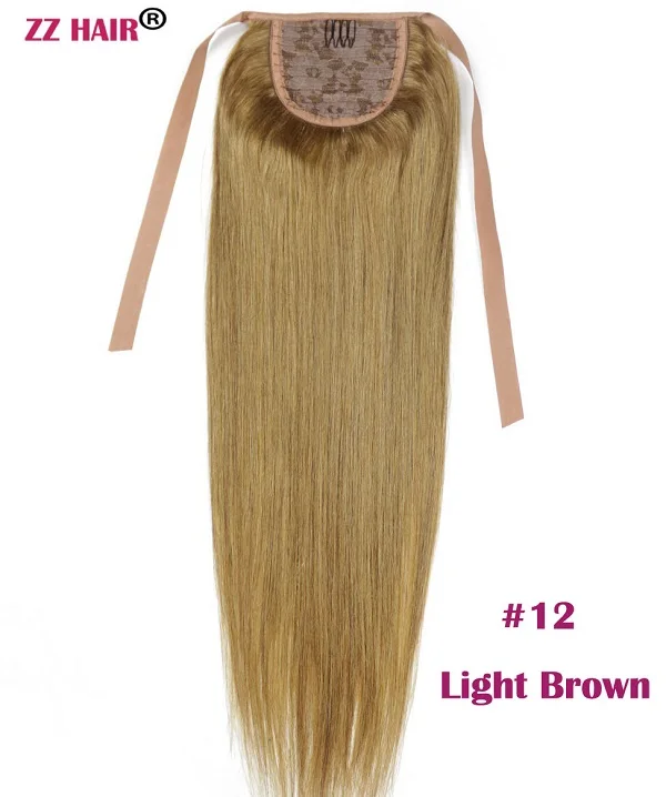 ZZHAIR 80 г 1"-24" машинное производство remy волосы лента Конский хвост на заколках человеческие волосы для наращивания конский хвост Натуральные Прямые Волосы