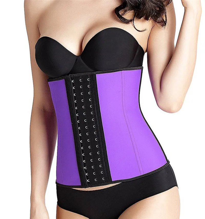 NINGMI S-6XL для похудения талии тренажер для женщин резиновый латексный корсет моделирующий пояс женское белье с корсетом Shaper Wasit Cincher ремень плюс размер - Цвет: purple