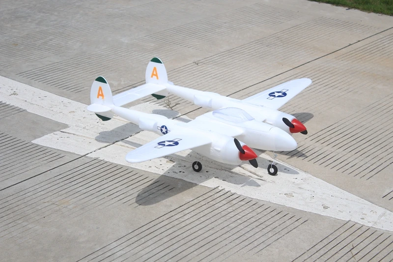 

RC warbird plane 1.2m wingspan P38 EPO Double motor white color
