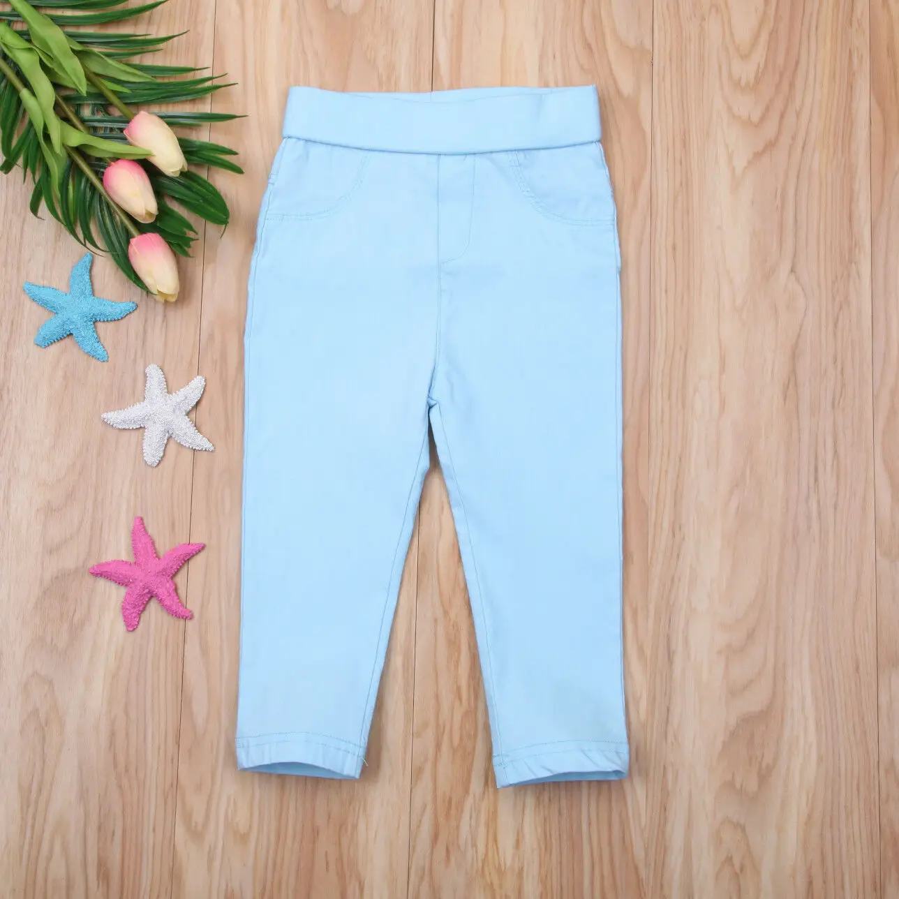Light Blue Штаны для маленьких мальчиков от 2 до 6 лет, одежда Детские Стрейчевые брюки повседневные брюки ярких цветов - Цвет: Light Blue
