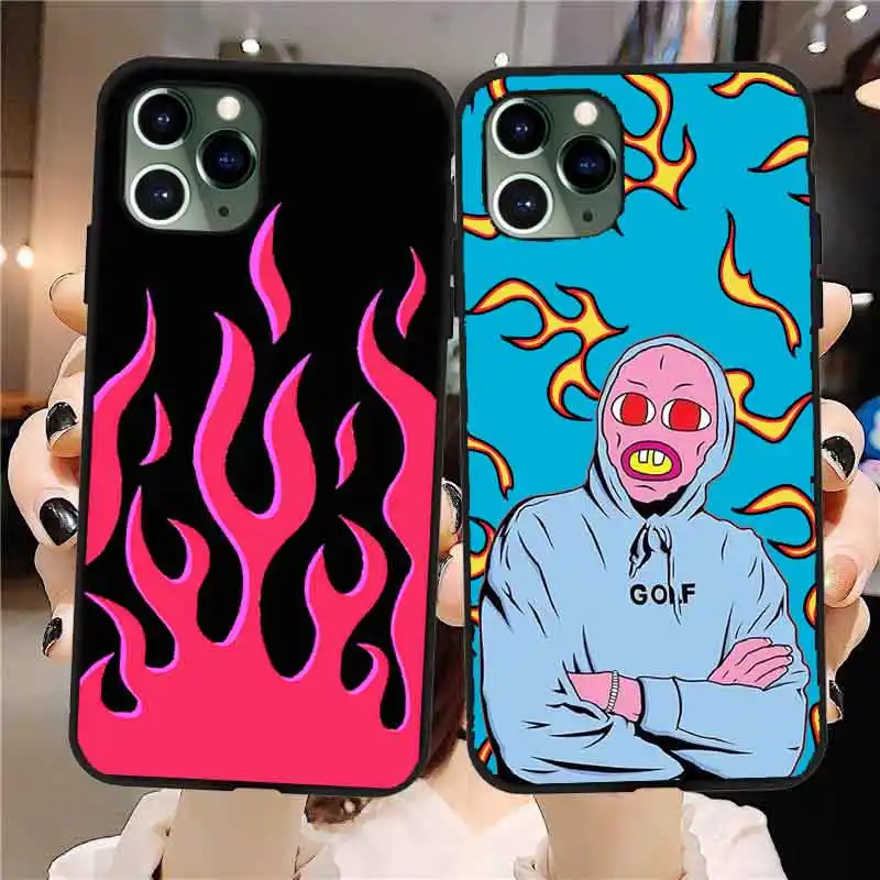 Golf Wang Flame Blue Red Flame Flower Boy Phone Cases For Iphone 12 Mini 11 Xr X Xs Pro Max 7 8 Plus 6s 6 Se Golfwang Cover Phone Case Covers Aliexpress